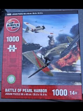 1000-Piece 'Battle of Pearl Harbor' Jigsaw Puzzle - Red & Blue Artwork